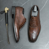 New In Brown Brogue Shoes for Men Black Lace-up Square Toe Party Wedding Shoes Free Shipping Men Shoes Size 38-46 voguable