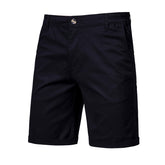 Voguable 2022 New Summer 100% Cotton Solid Shorts Men High Quality Casual Business Social Elastic Waist Men Shorts 10 Colors Beach Shorts voguable