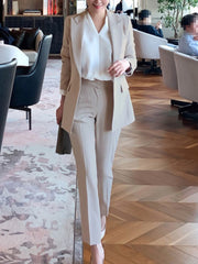 Women Spring Elegant Blazer Pantsuit Casual Jacket Pencil Pants 2 Piece Set Female Slim Fashion Korean Business Work Clothes voguable