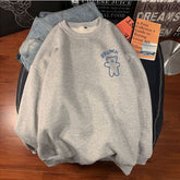 Voguable Spring Autumn Long Sleeves T-Shirt for Men Korean Kawaii Bear Print Women Tops Couples Velvet Sweatshirt Unisex Clothes voguable