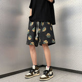 American Vintage Print Men's Shorts Summer New Baggy Straight Capris Sports Short Pants Male Fashion Y2k Hip Hop Sportswaer voguable