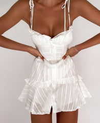 Voguable Summer Cotton White Dress Women Sexy Transparent Backless Bodycon Dress Vacation V-Neck Jacquard Party Mini Dresses Woman voguable