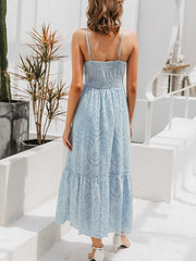 Voguable White pearls sexy women summer dress 2022 Hollow out embroidery maxi cotton dresses Evening party long ladies vestidos voguable