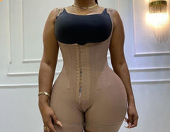 Voguable Women's Corset Bodyshaper High Compression Garment Abdomen Control Double Bodysuit Waist Trainer Open Bust Shapewear Fajas voguable