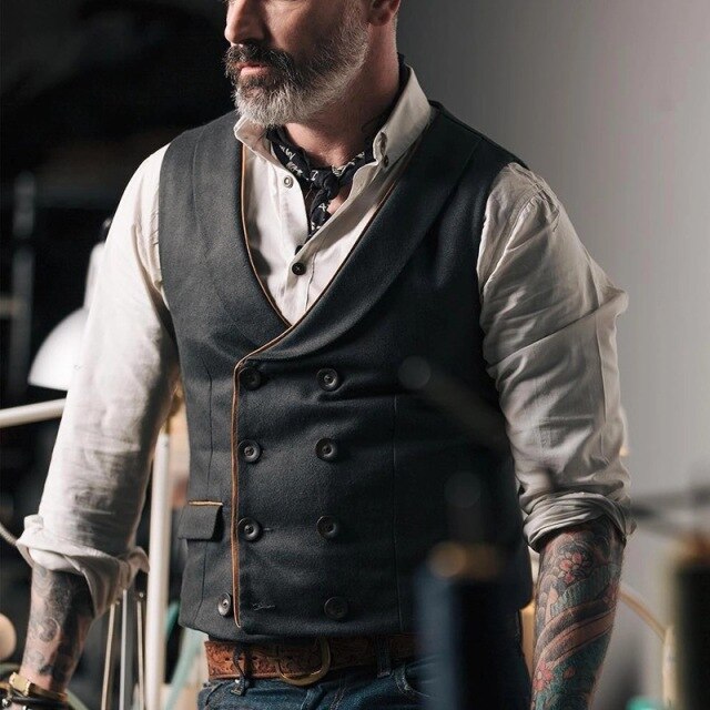 Voguable Vests Men New Arrival Dress Vests For Men Slim Fit Mens Suit Vest Male Waistcoat Gilet Casual Sleeveless Business Jacket voguable