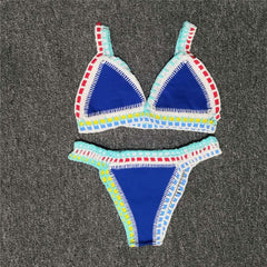 Women Bikini Set Reversible Swimwear Beachwear Sexy Low Waist Handmade Knit Swimsuit Female Bathing Suit Swimming Suit voguable