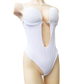 Women Deep V Bodysuit Waist Trainer Invisible Shaper Body Tummy Shapewear Faja Strap Backless Plunge Thong Push Up padded Bra voguable