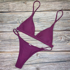 New Solid Sexy Bikini Two-Piece Swimwear Women Swimming Suit Fashion Plus Size XL Sets Swimsuit Bathing Suit Female Biquini voguable