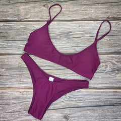 New Solid Sexy Bikini Two-Piece Swimwear Women Swimming Suit Fashion Plus Size XL Sets Swimsuit Bathing Suit Female Biquini voguable