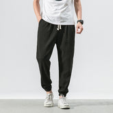 Voguable Dropshipping Men Harajuku Streetwear Harem Pants 2020 Mens Summer Linen Thin Sweatpants Male Black Sweatpants 5XL Joggers voguable