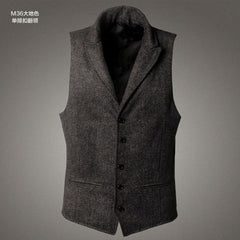 Voguable Mens Double Breasted Vest Men Dress Suit Vest Men Formal Grey Vest Suit Gilet Vest Slim Business Jacket Tops homme spring M51 voguable