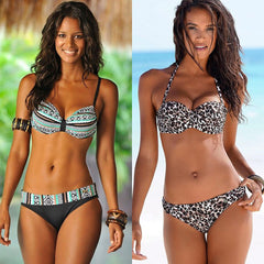 Women Bandeau Push Up Bikini Set Sexy Swimsuit 2020 Plus Size Europe Female Swimming Suit Beach Bathing Suit Swimwear S~XXL voguable