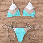 String bikinis 2019 Mujer Brazilian thong bikini set Halter swimwear women Patchwork swimsuit female bathing suit Bandage new voguable