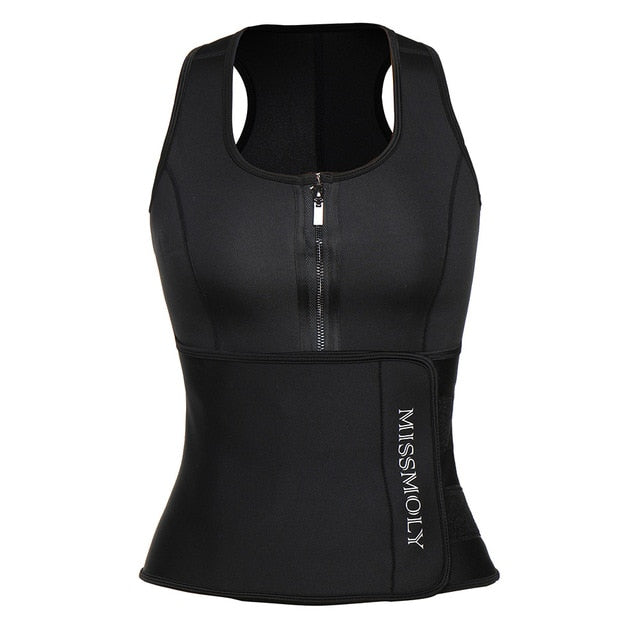 Women Neoprene Waist Trainer Sweat Sauna Suit Waist Cincher Slimming Vest Adjustable Waist Trimmer Belt Tank Top Shapewear voguable