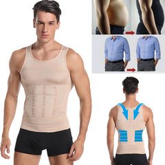 Be-In-Shape Men's Slimming Vest Body Shaper Belly Control Posture Gynecomastia Compression Shirt Underwear Waist Trainer Corset voguable