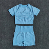 2/3/5PCS Seamless Women Yoga Set Workout Sportswear Gym Clothing Fitness Long Sleeve Crop Top High Waist Leggings Sports Suits voguable