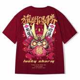 Voguable Men's T-Shirts Chinese Style Lucky Printed Short Sleeve Tshirts Summer Hip Hop Casual Cotton Tops Tees Streetwear voguable