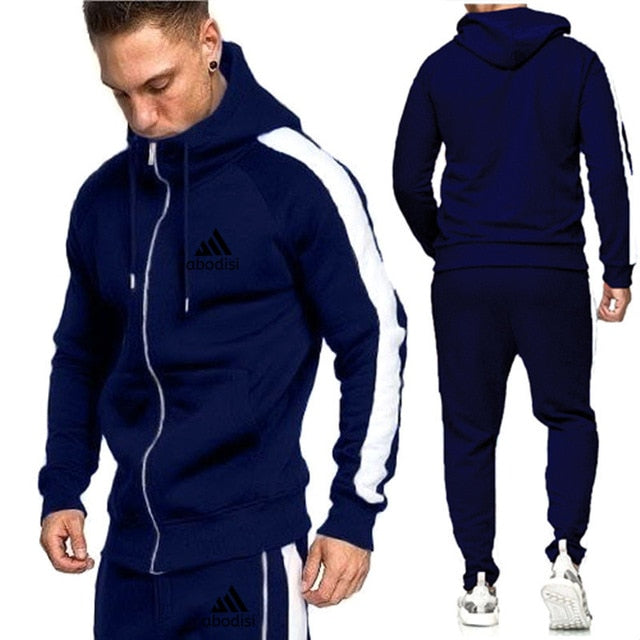 Voguable new sports brand men's suit zipper hoodie casual sportswear autumn and winter warm plus velvet men's clothing voguable