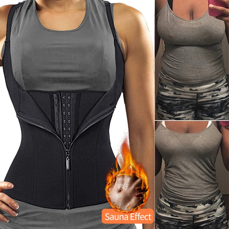 Neoprene Waist Trainer Corset Slimming Vest Sweat Sauna Suit Tank Top Curves Body Shaper for Weight Loss Shapewear voguable