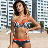 Voguable 2022 New Swimsuit Women Push Up Swimsuit Two Pieces Tankini Push Up Bathing Suit Bikini With Shorts Mujer Womens Trunk voguable