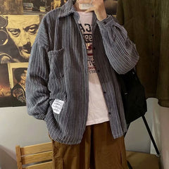 Voguable Autumn and Winter New Casual Corduroy Men's jacket Fashion Solid Color men jacket Loose All-match jackets coats voguable