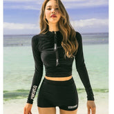 Voguable Sexy Swimsuit Swimwear Women Two piece Swimsuit For Bathing Suit High Waist Bikini Set Push Up Swimwear Long sleeve Female Swim voguable