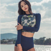 Voguable Sexy Swimsuit Swimwear Women Two piece Swimsuit For Bathing Suit High Waist Bikini Set Push Up Swimwear Long sleeve Female Swim voguable