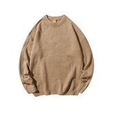 Voguable /men's wear sweater autumn and winter loose all-match Korean style vintage oversize kintted sweater round collar pullover voguable