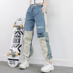 Voguable Women Loose Cargo Pants 2020 Autumn High Waist Drawstring Jogger Pant Plus Size Female High Street Trouser Casual Sportwear voguable