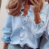 Womens Tops And Blouses Elegant Long Sleeve White Ol Shirt Ladies Solid Color Chemise Femme Blusa Feminina Streetwear voguable