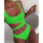 Voguable 2022 New Sexy Black One Piece Swimsuit Women Cut Out Swimwear Push Up Monokini Bathing Suits Beach Wear Swimming Suit For Women voguable