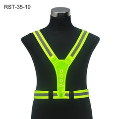 LED Cycling Vest High Visibility Outdoor Running Cycling Reflective Safety Vest Adjustable Elastic Strap Riding Reflective Belt voguable