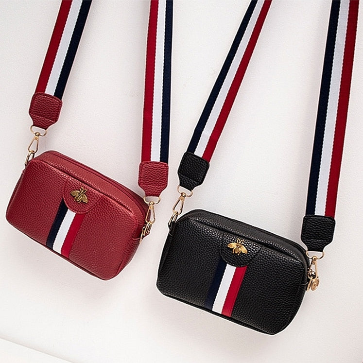 Wholesale Bee Women's Shoulder/Crossbody Bag Stripe Zipper Fashion Belt Wholesale 2020 New Style Mini Purse voguable