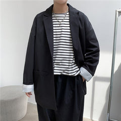 Voguable Fashion Unisex Dad Suit Jacket Oversized Blazer Men Hip Hop Streetwear Young Casual Clothes Pink Khaki Green Black Overshirt voguable