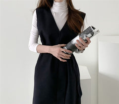 Voguable Colorfaith New 2022 Winter Spring Women Dresses Sashes Solid Split Straight Knitting Warm Sweater Elegant Office Ladies DR7199 voguable