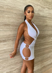 Adogirl Sexy Club Bodycon Dress Women Backless Low-cut Halter Beach Mini Dress Evening Party Dresses Outfits Streetwear Vestidos voguable