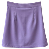 HELIAR Women Skirts Preppy Style A-line High-waist Split Mini Skirts Women Solid Elegant Casual OL Skirts For Women 2021 Autumn voguable