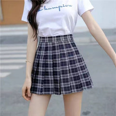 Sexy women short skirt cute female pleated skirt spring and autumn high waist solid color mini skirt summer female skirt voguable