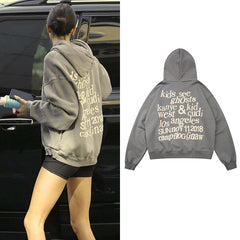 Voguable  Kanye West Pullover Fleece Hoodies Kendall Jenner Print Sweatshirt Stranger Things Foaming Printing Hoodies Streetwear Men voguable
