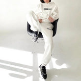 Voguable Tracksuit Women's Suit Letter Print Hooded Hoodie Casual Sportwear Pants Sets 2021 Spring Female Oversize 2 Piece Set Tracksuits voguable