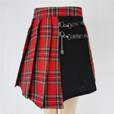Voguable Gothic Sweet Women Pleated Skirt Fashion Plaid Mini High Waist Chic Skirt Kawaii Summer Casual Ladies Plaid Pleated Skirt voguable