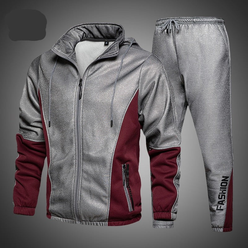 Voguable 2021 Men's Hip Hop Tracksuit Mens Spring Clothing 2 Pieces Sets Man Streetwear Zipper Jacets And Harem Pants + Sweatshirt Suits voguable