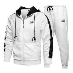 Voguable 2021 Men's Hip Hop Tracksuit Mens Spring Clothing 2 Pieces Sets Man Streetwear Zipper Jacets And Harem Pants + Sweatshirt Suits voguable