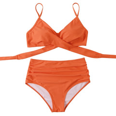 Swimsuit Women High Waisted Bikini 2021 Woman Criss Cross Bikini Set Leopard Print Beachwear Bathing Suit Push Up Swimwear Women voguable