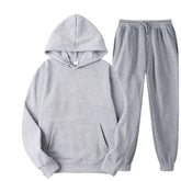 Voguable Spring New Men Casual Sets Brand Men Solid Hoodie + Pants Two-Pieces Casual Tracksuit Sportswear Hoodies Set Suit Male voguable