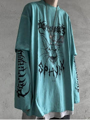 Voguable Punk Unisex T Shirt Streetwear Cool Patchwork Tshirt Harajuku Summer Tops Tees Spring Long Sleeve High Street Loose Japan Style voguable