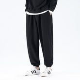 Voguable Autumn and Winter Cotton Pants Men Fleece Solid Elastic Waist Streetwear Baggy Trousers Men Casual Trendy Wild Men Pants voguable