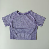 Cropped Top Women 2020 Running Sport Shirts Short Sleeves Blouses Fitness Gym Workout T-Shirts Sportswear Shorts Yoga Top voguable