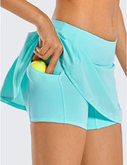 Yoga Shorts Sports Women Slim High Waist Short Skirt Fitness Yoga Short Summer Running Tennis Legging Pocket Workout Gym Shorts voguable