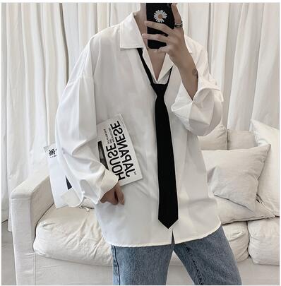 Voguable 2021 Men's Suit Collar Lining Loose Coats Long Sleeve Slim Fit Shirt French Cuff Mens Fashion 6 Color Shirts Camisa Masculina voguable